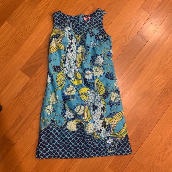 Rare Lilly Pulitzer Koi Fish Sheath Dress (size 2) - Picture 1 of 4